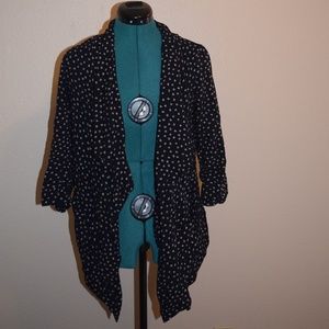 Forever XXI Cardigan - Navy with Tiny White Flower